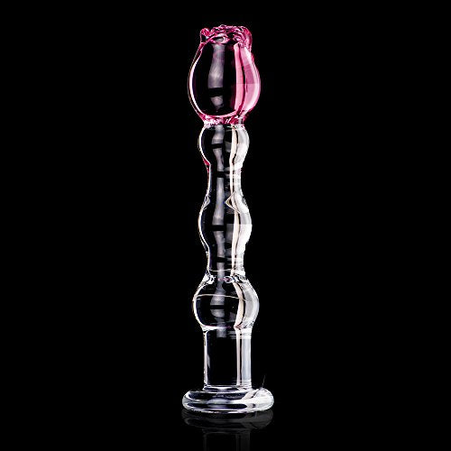 Icicles No. 12- Glass Dong W/Flwr On Top