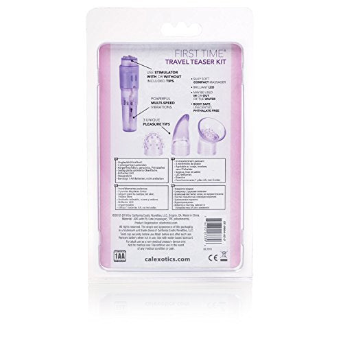Calexotics First Time Travel Teaser Kit - Waterproof Bullet Vibrator - Adult Toys For Couples - Wireless Pocket Massager With Pleasure Tips - Purple