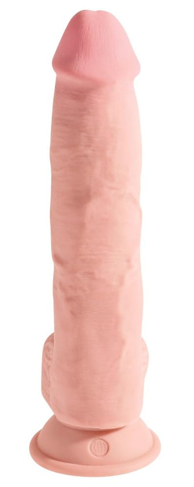 King Cock Plus Triple Density 10 Inch Fat Cock With Balls - Flesh