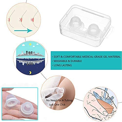 Nipple Corrector For Inverted, Flat And Shy Nipple, Can Be Used For Breastfeeding Or Women, Softly Wear Day And Night(1 Pair With Travel Case)