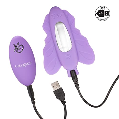 Calexotics Venus Butterfly Silicone Remote Rocking Penis - Hands Free Strap On Personal Massager Probe With Controller - Waterproof Adult Vibrator Sex Toy For Couples - Purple