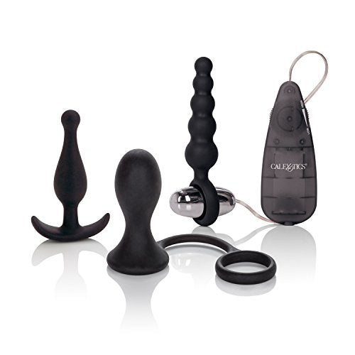 Calexotics His Prostate Training Kit - Vibrator Egg Bullet With Anal Pleasure Probes - Adult Fetish Beads Sex Toy For Couples - Male Enhancement Ring - Black