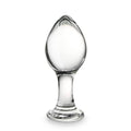 Anal Butt Plug Glass Anal Trainer with Long Neck Crystal Pleasure Wand with Tapered Head Unisex Adult Sex Toy for Men Women Play