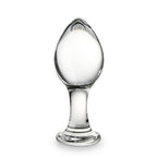 Anal Butt Plug Glass Anal Trainer with Long Neck Crystal Pleasure Wand with Tapered Head Unisex Adult Sex Toy for Men Women Play