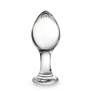 Anal Butt Plug Glass Anal Trainer with Long Neck Crystal Pleasure Wand with Tapered Head Unisex Adult Sex Toy for Men Women Play