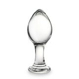 Anal Butt Plug Glass Anal Trainer with Long Neck Crystal Pleasure Wand with Tapered Head Unisex Adult Sex Toy for Men Women Play