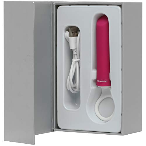 Doc Johnson Ivibe Select - Iplease - Powerful 20 Function Vibrator With Silicone Grip Ring - Quiet Motor Small Size Waterproof Usb Rechargeable - Pink/White (6026-05-Am)