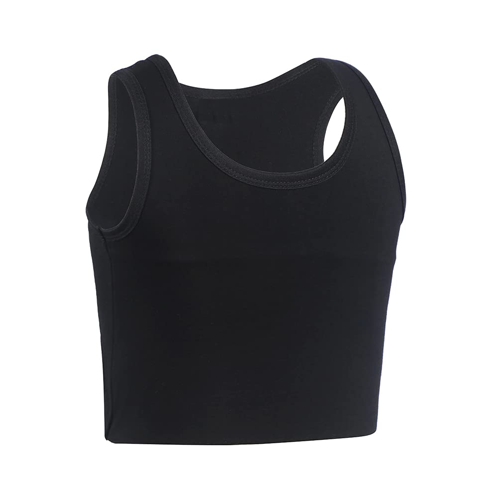 JARAZIN Women Transgender Tomboy FTM Pull On Closure Elastic Chest Binder Pullover Tank Top (6XL, Black)