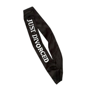 Bachelorette Party Favors Just Divorced Flashing Sash, Black