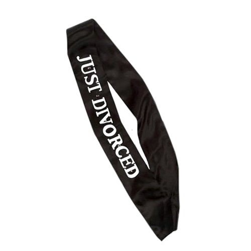 Bachelorette Party Favors Just Divorced Flashing Sash, Black
