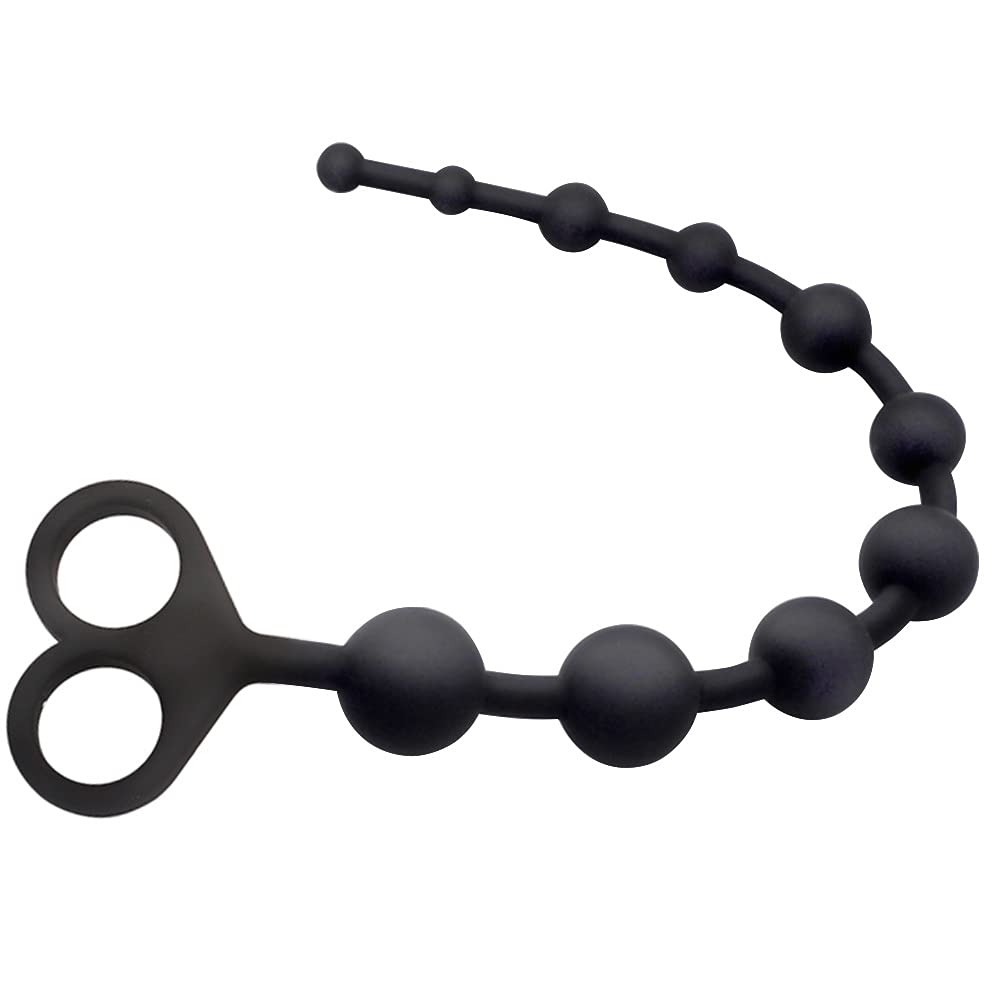 Anal Beads Silicone Butt Plugs Anal Trainer Plug Pull Ring Chain with 10 Beads G-spot Prostate Massage Masturbation Sex Toys for