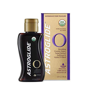 Astroglide O Organic, Essential Oil Based Personal Lubricant And Massage Oil, 4 Oz.