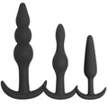 Silicone Anal Plug Pack of 3 Silicone Anal Beads Plugs Kit Trainer Set for Beginners Advanced Users with Flared Base Prostate Se