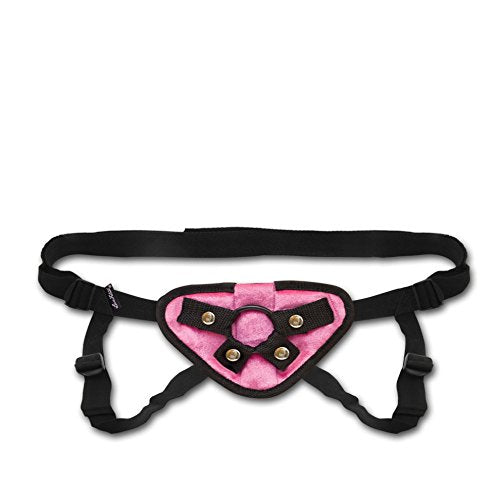 Electric Eel Lux Fetish Adjustable Strapon Harness  Pink Velvet  Pink