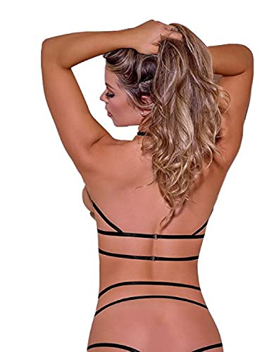 Ms Strap Tease Cupless Bra & Short Bk Sm