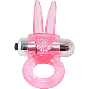 Ribbed Rabbit Vibrating Cockring Pink