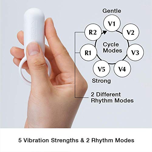 Tenga Smart Vibe Vibrating Ring Rechargeable Dual Partner Stimulating Vibrator Tsv002 Pearl, White, 1 Count