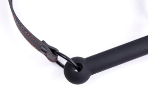CLROY Leather Bondage Toys Faux Leather Open Mouth Gag with Silicone Bar, Bondage Restraints Bite Gag Adult Sex Toys (Color-1)
