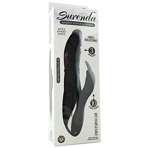 Nasstoys Surenda Rabbit Lover & Dong, Black, 10 Ounce