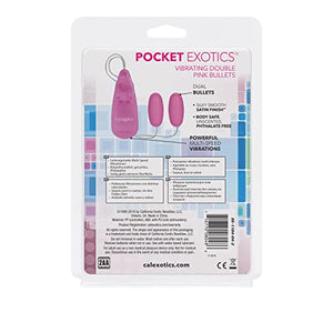 California Exotic Novelties Pocket Exotics Vibrating Double Pink Passion Bullets, Pink