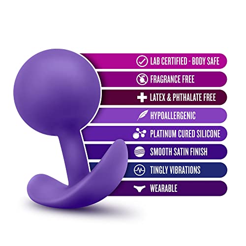 Blush Luxe - Satin Smooth Silicone Wearable Anal Hollow With Jiggle Ball Vibra Plug Sex Toy - Purple
