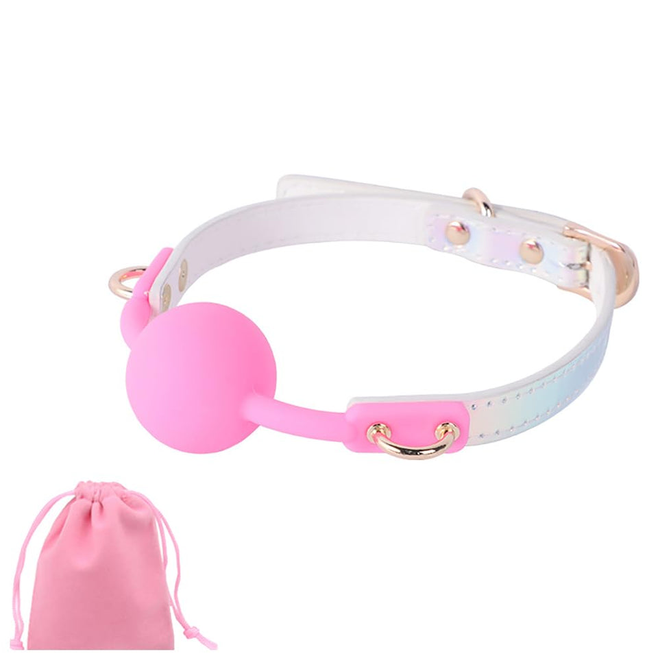 Silicone Soft Mouth Ball Gag Adjustable Bondage Leather Strap SM Adult Sex Toys Bondage Kit Restraints Play