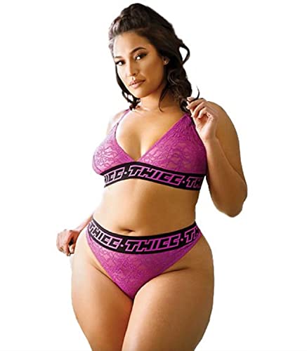 Vibes Thicc Bralette & Panty Qs Hot Pink