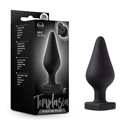 Blush Temptasia Fuck Me Heart Shaped Silicone Butt Plug, Candy Heart Anal Plug, Sex Toy For Women, Black