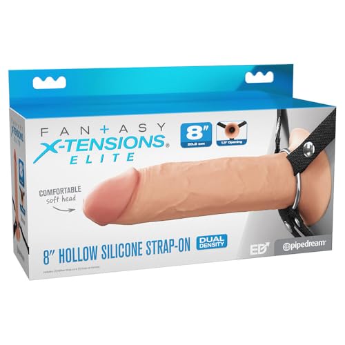 Fantasy X-Tensions Elite 8In Silicone Hollow Strap-On Dual Density - Light
