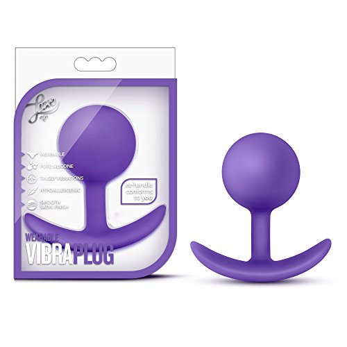 Blush Luxe - Satin Smooth Silicone Wearable Anal Hollow With Jiggle Ball Vibra Plug Sex Toy - Purple