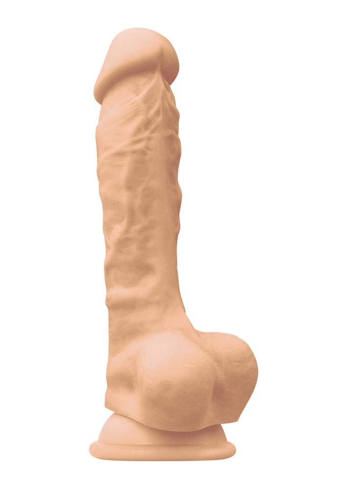 Colours Pleasures Dong 7 Non-Vibrating Silicone Suction-Cup (White/Beige)