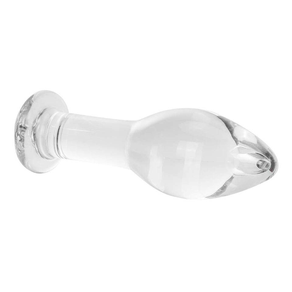 Epichao Huge Head Glass Butt Plug Crystal Anal Plug Bum Plug Bomb Plug Anal Trainer Anal Expander Training Sex Toy (M)