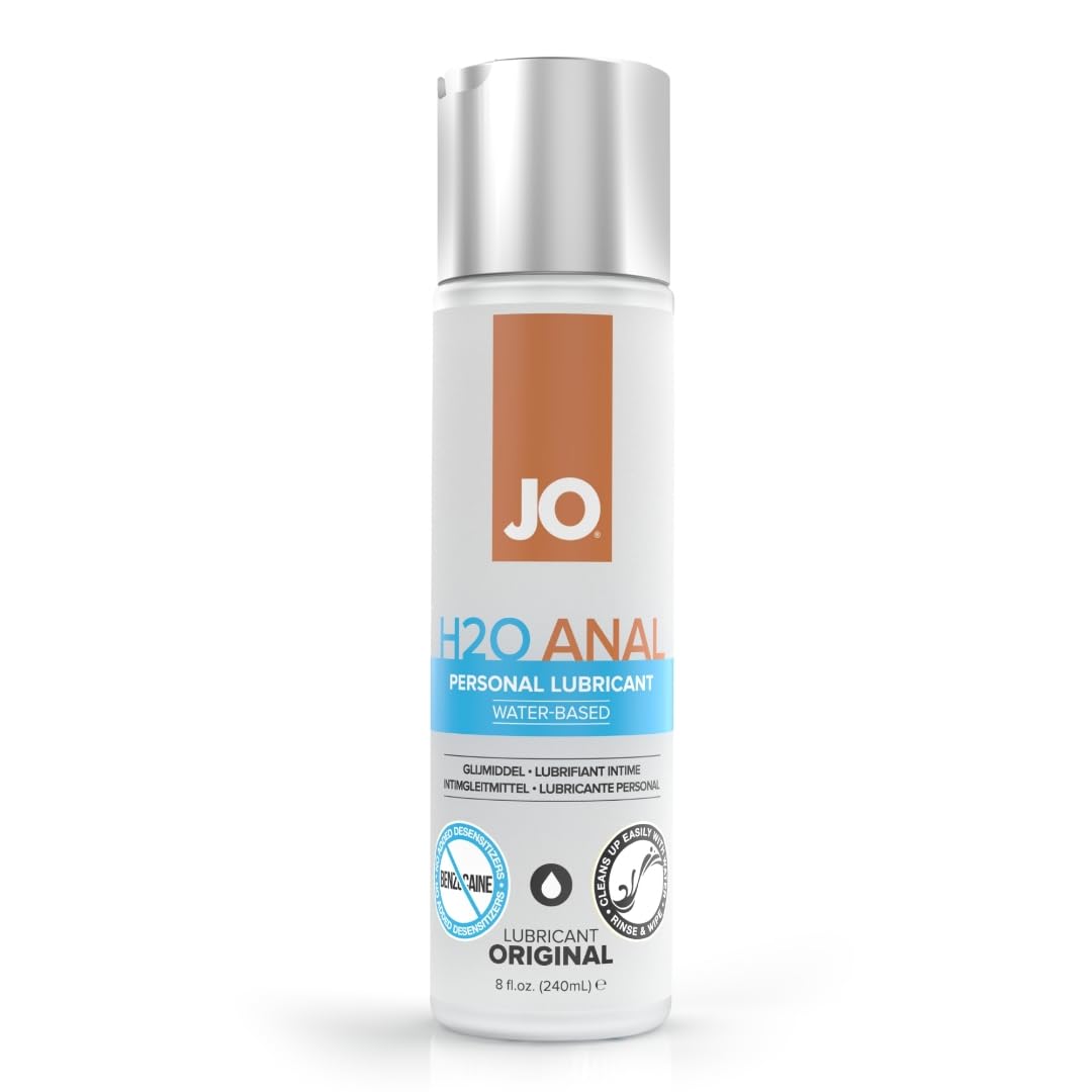 JO H2O Anal Water Based Personal Natural Lubricant, Original 8 ounce, Sex lube for Men, Women, Couples