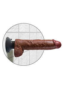 King Cock 10In Vibrating Cock W/Balls Br