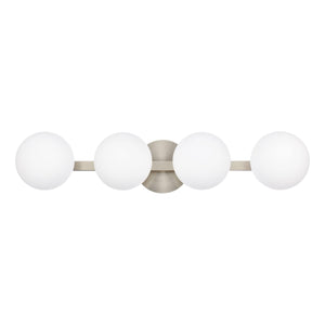 Bathroom Vanity Light Fixtures, Modern 4 Lights Globe Wall Sconce Lighting Brushed Nickel, Porch Wall Mount Light Fixture For Ba