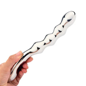 Double Ended Steel G Spot Wand Massage Stick Pure Metal Penis P-Spot Stimulator Anal Plug Dildo Sex Toy for Women Men (XL,24 oz)