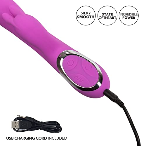 Calexotics Enchanted Bunny Massager - Waterproof Vibrator Toys For Couples - Adult Sex Clitoral G Spot Rabbit Massager - Purple
