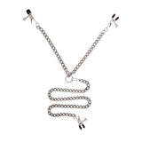 Spartacus Y Style Adjustable Broad Tip Nipple Clamps With Clit Clamp, Silver