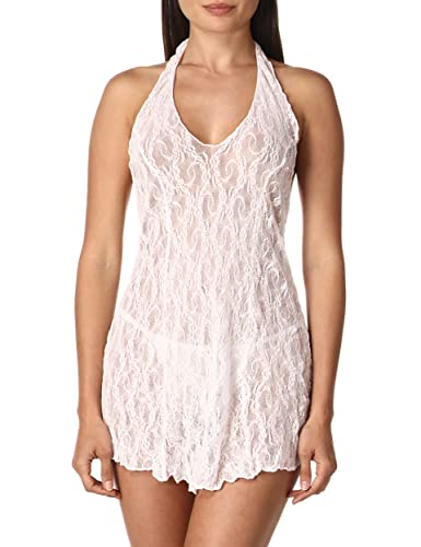 Lace Halter Dress - One Size - White
