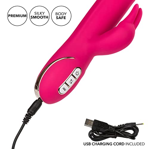 Calexotics Jack Rabbit Signature Collection Silicone Beaded Rabbit - Waterproof Vibrator Sex Toys For Couples - Luxury Adult G Spot Massager - Teal