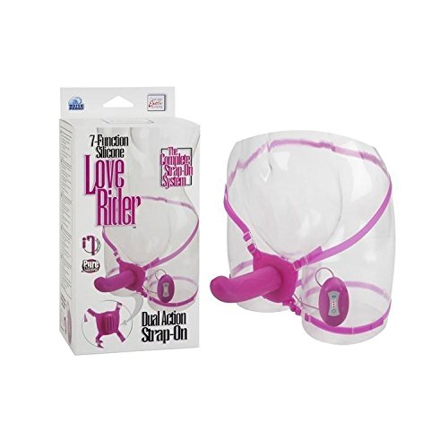 California Exotic Novelties 7-Function Silicone Love Rider Dual Action Strap-On - Pink