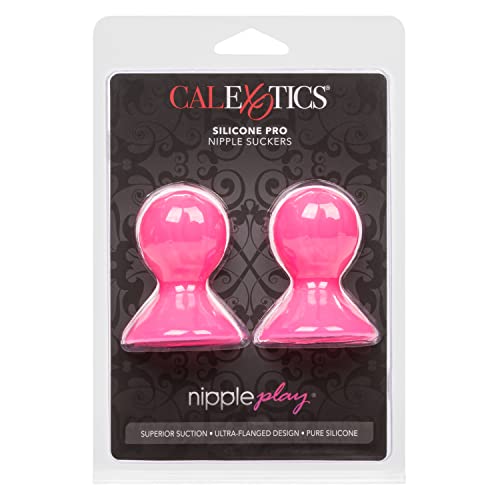 CalExotics Nipple Play Silicone Pro Nipple Suckers - Adult SM Sex Toys for Sensitivity Enhancement - Pink