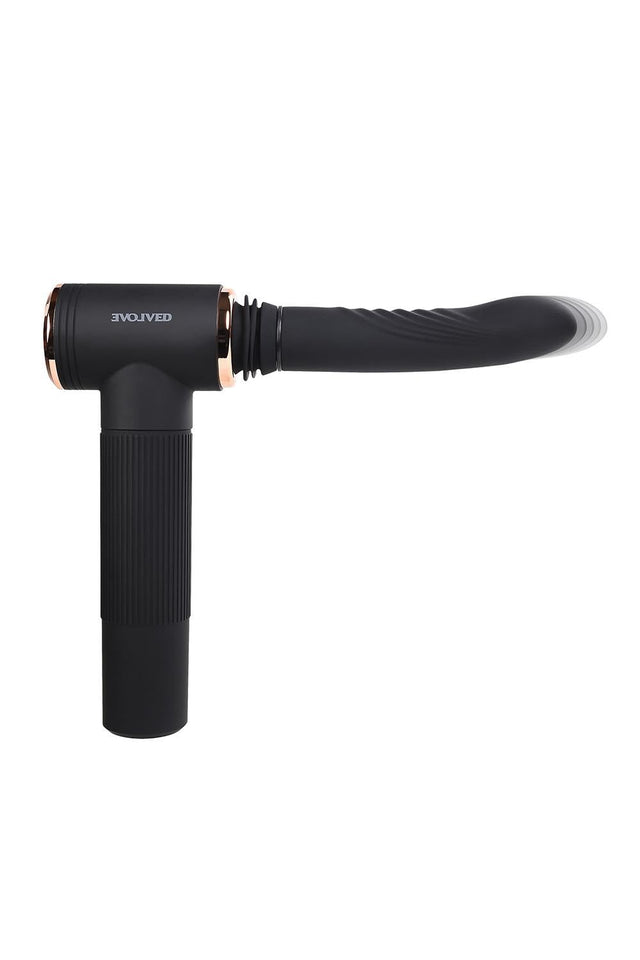 Too Hot To Handle Rechargeable Silicone Thrusting Vibrator With Suction Cup - Black