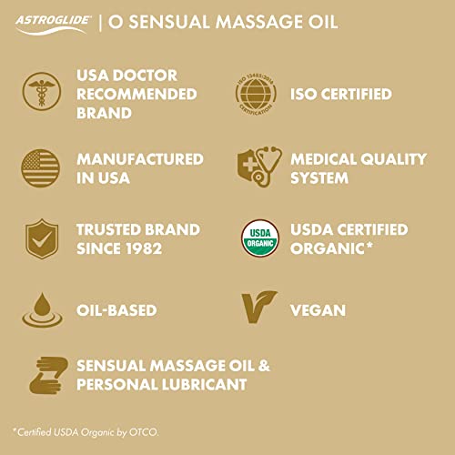 Astroglide O Organic, Essential Oil Based Personal Lubricant And Massage Oil, 4 Oz.