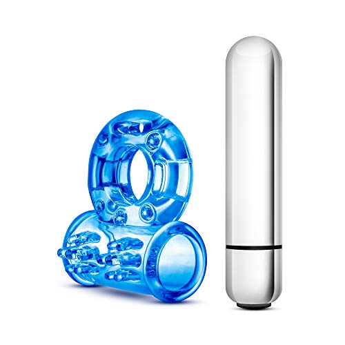Blush Stay Hard 10 Function Vibrating Bull Cock Ring - Perform Like A Stud - Get Thicker, Longer, Harder, Bigger, Stronger Erections - Better Sex - Male Enhancement Sex Toy For Men, Couples - Blue