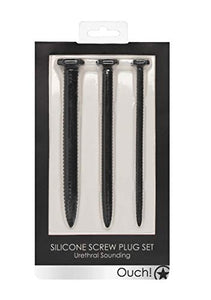 Ouch Urethral Snding Silscrwplgset Blk