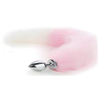 OOIIXX Anal Plug with Sexy Tail for Cosplay, Adult Sex Toys of Stainless Steel Anal Plug (Pink, Small)