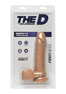 Doc Johnson The D - Perfect D - 7&quot; With Balls - Firmskyn Vanilla