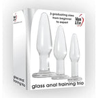 Adam & Eve Glass Anal Plugs, Set Of 3 | Hypoallergenic, Non-Porous Butt Plugs Made From Durable Tempered Borosilicate Glass