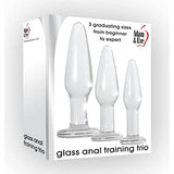 Adam & Eve Glass Anal Plugs, Set Of 3 | Hypoallergenic, Non-Porous Butt Plugs Made From Durable Tempered Borosilicate Glass